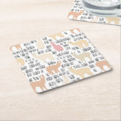 Blok Alpacas Pattern Vierkante Kartonnen Onderzetter (Schuin)