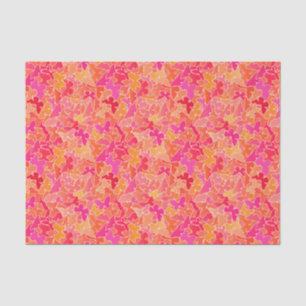 Blok Butterflies, Fuchsia Pink & Coral Oranje Tissuepapier
