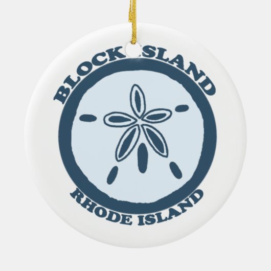 Blok Island Keramisch Ornament (Achterkant)