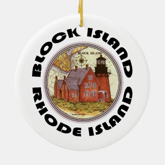 Blok Island Keramisch Ornament (Achterkant)