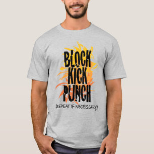 Blok Kick Punch Fire GFX T-shirt