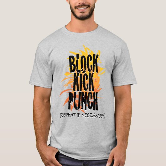 Blok Kick Punch Fire GFX T-shirt (Voorkant)
