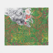 Blok Oerwoud Blok Fleece Deken (Voorkant (Horizontaal))