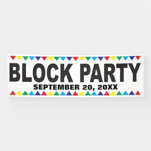 Blok Party straatbanner Spandoek (Horizontaal)
