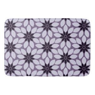 Blok Print Tegelbloemen paarse Badmat