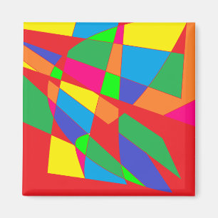 Blok rode kleuren kunst magneet