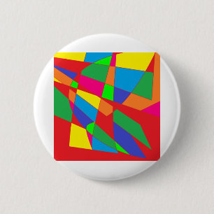 Blok rode kleuren kunst ronde button 5,7 cm