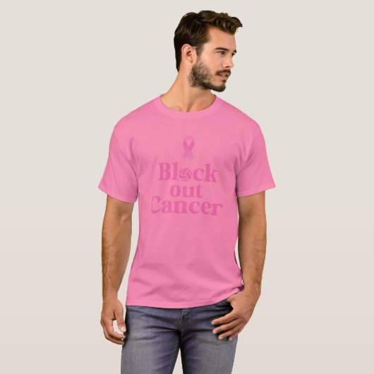Blok uit kankervolleybal borstkankerreclames t-shirt (Voorkant volledig)
