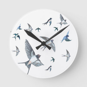 Blok van de gevechtsvogels ter illustratie ronde klok