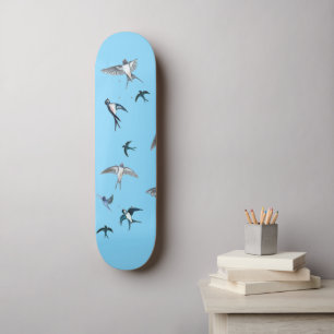 Blok van de gevechtsvogels ter illustratie skateboard