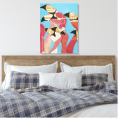 Blok van Flamingos Canvas Afdruk (Insitu (Slaapkamer))
