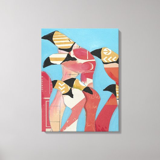 Blok van Flamingos Canvas Afdruk (Voorkant)