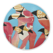 Blok van Flamingos Keramische Knop (Voorkant)