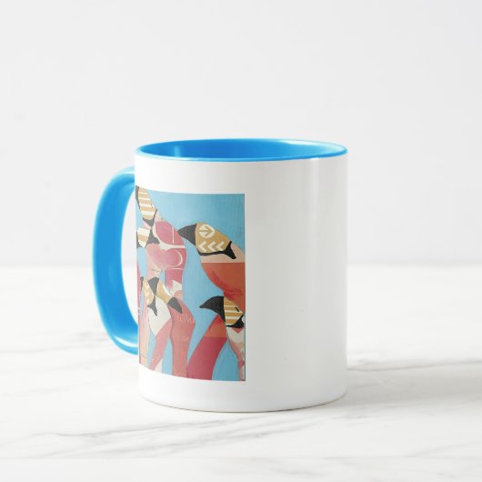 Blok van Flamingos Mok (Voorkant links)