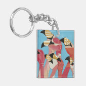 Blok van Flamingos Sleutelhanger (Voorkant Links)