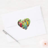 Blok van kleurrijke Macaw-parrots Hart Sticker (Envelop)