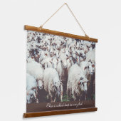 Blok van witte en zwarte schapen hangend wandkleed (Gebogen)