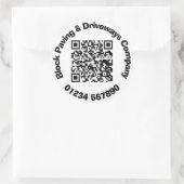 Blokbestrating en rijbanen werknemers met QR Code  Ronde Sticker (Tas)