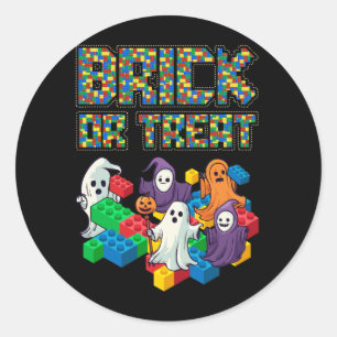 Blokbouw Halloween baksteen of trakteer Kinder mee Ronde Sticker