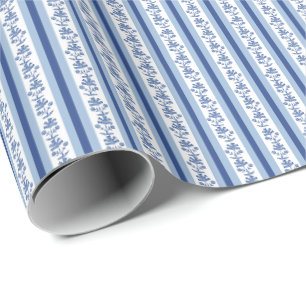 Blokdruk Lotus Strepen Cadeaupapier
