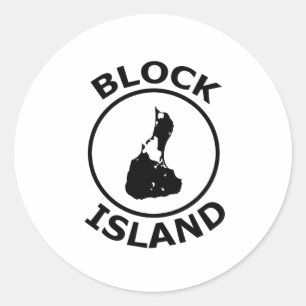 Blokeilandvorm in cirkel ronde sticker