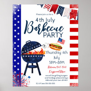 blokfeest 4th juli BBQ straat party buurman P Poster