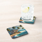  blokhut strandhuis bier onderzetter (Rechterzijde)