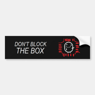 Blokkeer de doos niet! Bumpersticker
