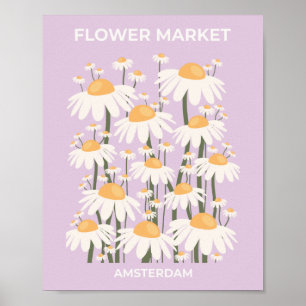 Blokkeermarkt Amsterdam Abstracte terugwinningsdag Poster