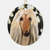 BLOKKEN AFGHAN HOUND KERAMISCH ORNAMENT (Links)