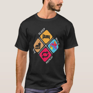 Blokken Bouwideeën Slaap-eet Bouwen Herhaal T-shirt