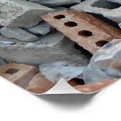 Blokken en blokken Demolitie Rubbbel afval Perfect Poster (Hoek)