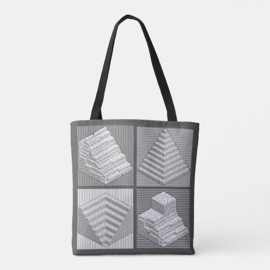 Blokken Maze Puzzle Canvas tas (Achterkant)