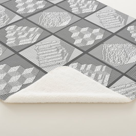 Blokken Maze Puzzle Sherpa Blanket Sherpa Deken (3/4)