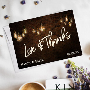 Blokken met  Edison Licht Liefde & Bedankt