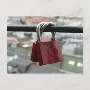 Blokken met rode liefde briefkaart
