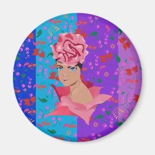 Blokkering Bright Floral Girl Magneet