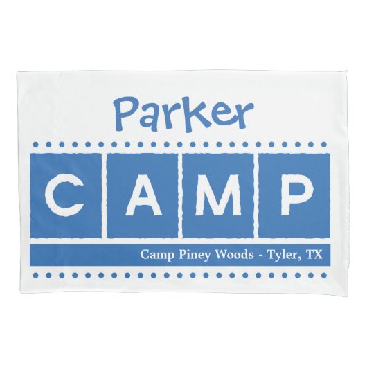 Blokkering CAMP Pillowcase - blauw Kussensloop (Voorkant)