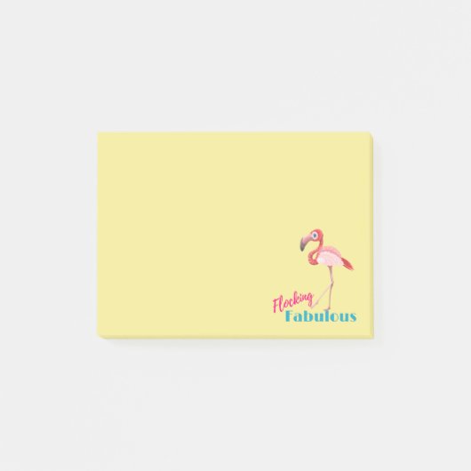 Blokkering Fabulous Typografie met roze flamingo Post-it® Notes (Voorkant)