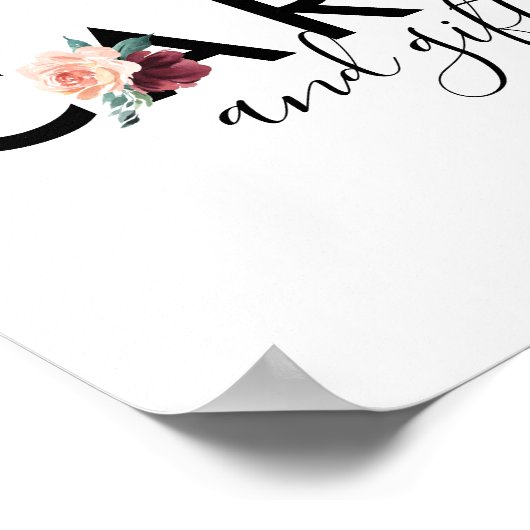 Blokkering | Maroon-Kaarten en cadeaubord Poster (Hoek)