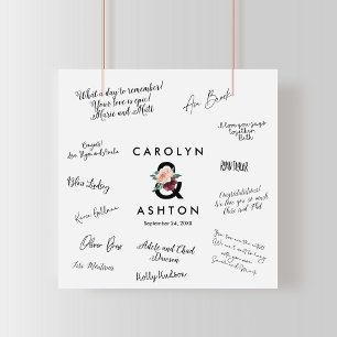 Blokkering Maroon Wedding Guest Signing Poster