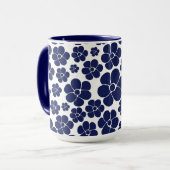 Blokkerpatroon - blauw en wit mok (Voorkant links)