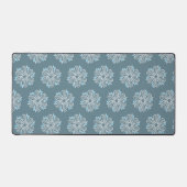 Blokkerpatroon in blauw en wit bureaumat (Voorkant)