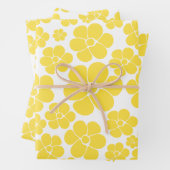 Blokkerpatroon - Lemongeel en wit Inpakpapier Vel (In situ)