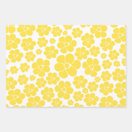 Blokkerpatroon - Lemongeel en wit Inpakpapier Vel (Voorkant)