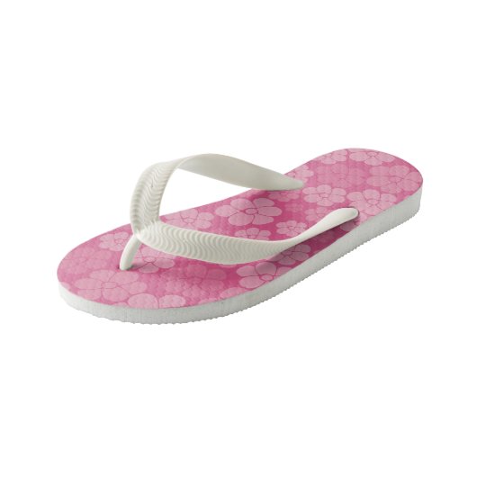 Blokkerpatroon - Roze Kinder Teenslippers (Schuin)