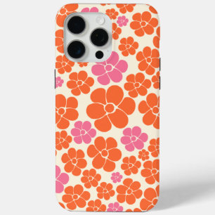 Blokkerpatroon - Roze, Oranje en crème iPhone 15 Pro Max Hoesje