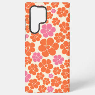 Blokkerpatroon - Roze, Oranje en crème Samsung Galaxy Hoesje