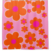 Blokkers roze Sinaasappel Douchegordijn (Voorkant)