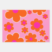 Blokkers roze Sinaasappel Inpakpapier Vel (Voorkant 3)